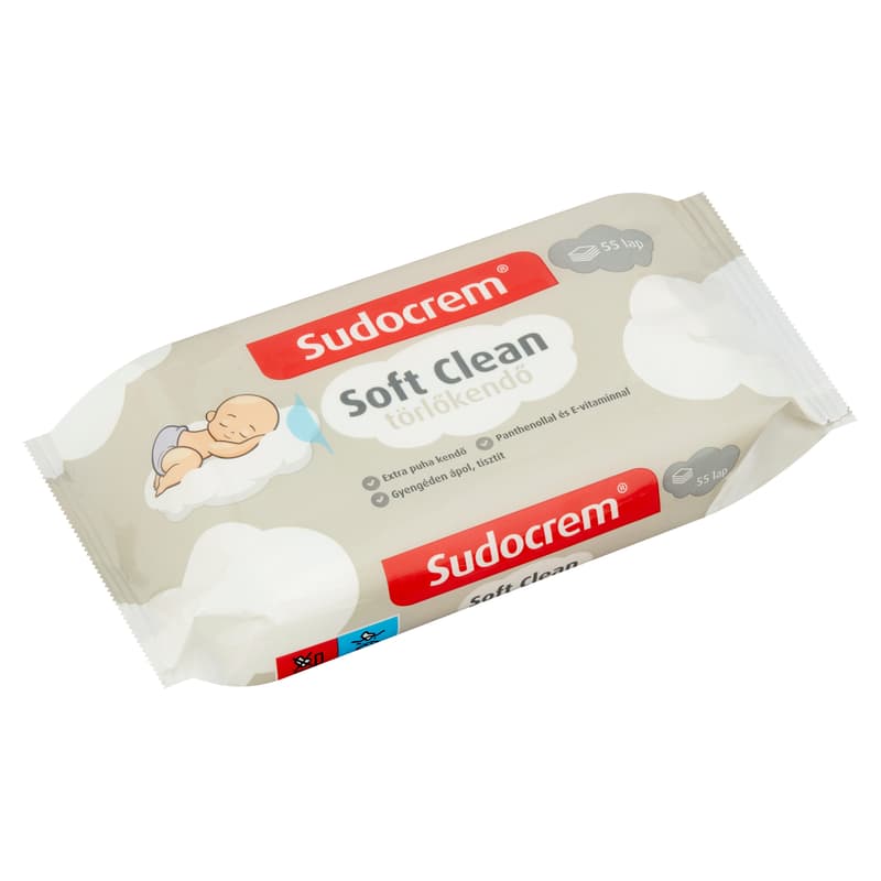 Sudocrem Soft Clean nedves törlőkendő 55 lapos