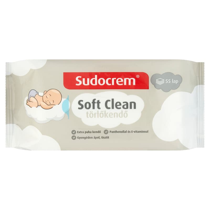 Sudocrem Soft Clean nedves törlőkendő 55 lapos