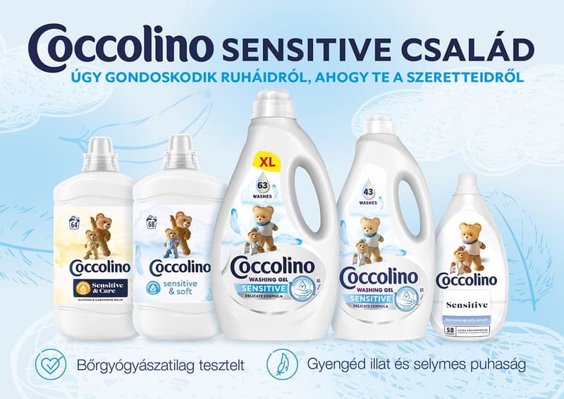 Coccolino Sensitive öblítő és mosószer csomag