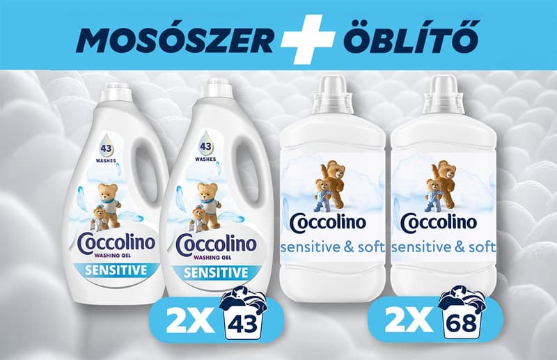 Coccolino Sensitive öblítő és mosószer csomag