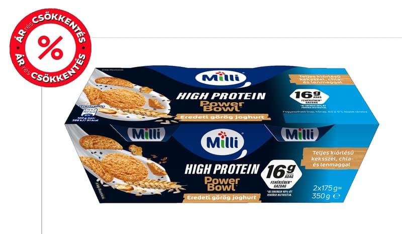 Milli Power Bowl kekszes ízű görög joghurt (2x175g)