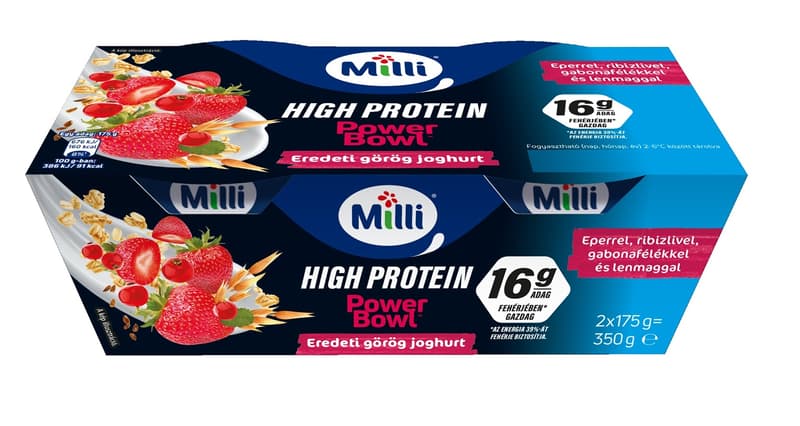 Milli Power Bowl piros gyümölcsös görög joghurt (2x175g)