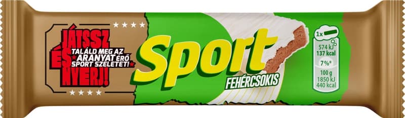 Sports bar with white chocolate