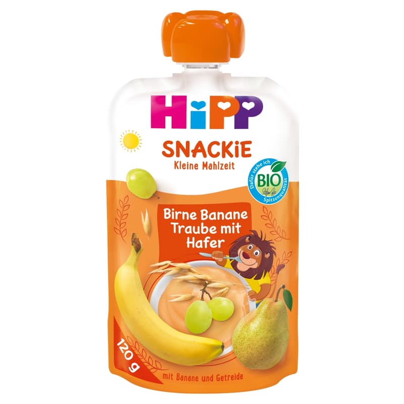 Hipp Bio Snackie körte-banán-szőlő zabbal 1 éves kortól