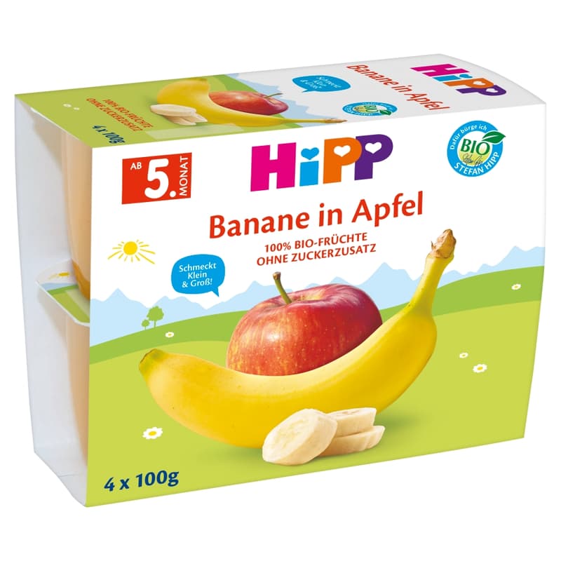 Hipp Bio Banán almában poharas desszert 4 hónapos kortól (4x100g)