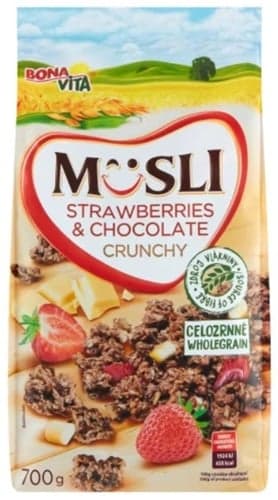 Bona Vita crunchy muesli with strawberries and white chocolate