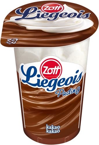 Zott Liegeois Cocoa Pudding with Whipped Cream