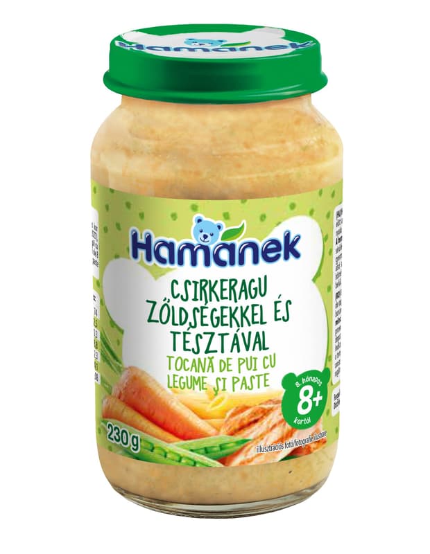 Hamánek menü csirkeragu zöldségekkel és tésztával 8 hónapos kortól