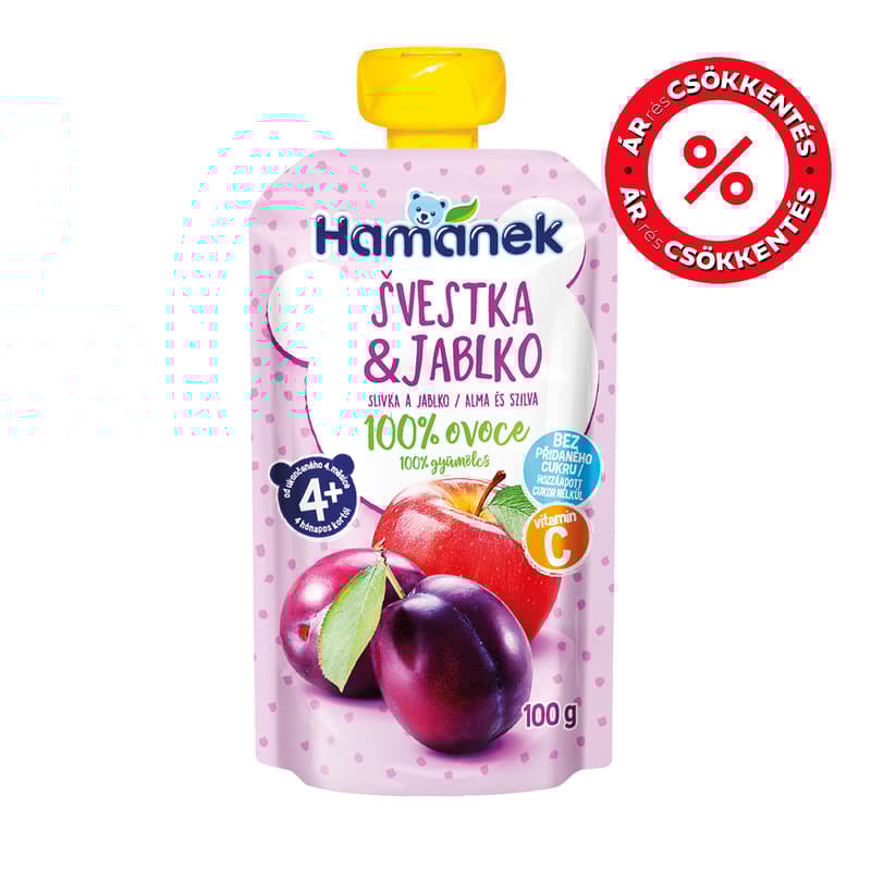 Hamánek desszert alma szilva tasakos 4 hónapos kortól