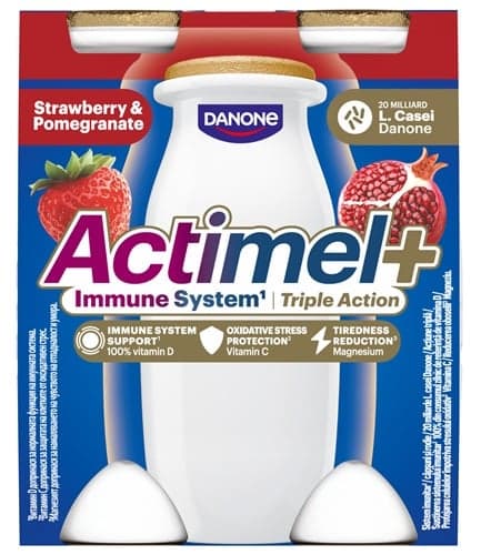 Actimel Triple Action Strawberry Pomegranate Yoghurt Drink (4x100ml)