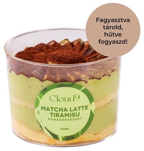Cloud 9 Matcha latte tiramisu pohárdesszert