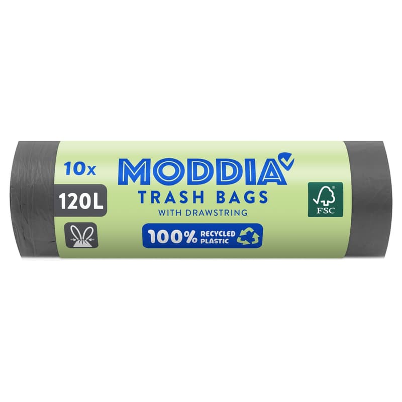 Moddia szemeteszsák zárószalaggal 120l fekete