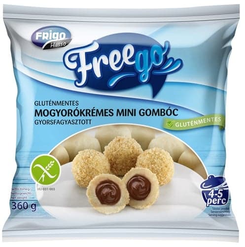 Freego Gluten free mini dumplings filled with hazelnut cream, quick frozen