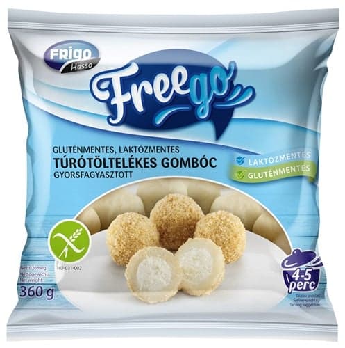 Freego Gluténmentes, laktózmentes túrótöltelékes gombóc, gyorsfagyasztott