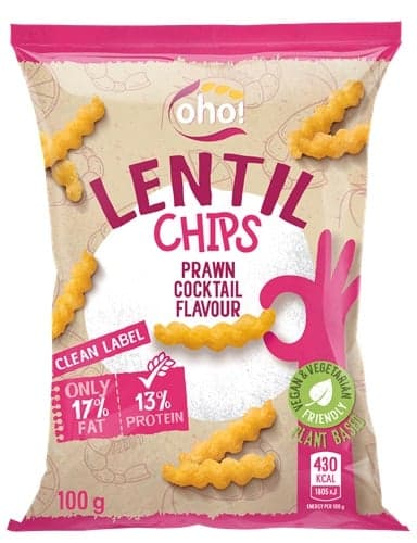 OHO prawn cocktail taste red lentil snacks 100g