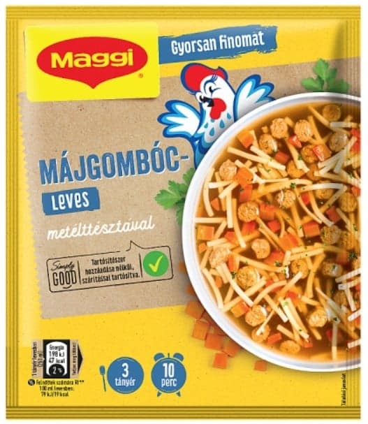 Maggi Májgombócleves metélttésztával