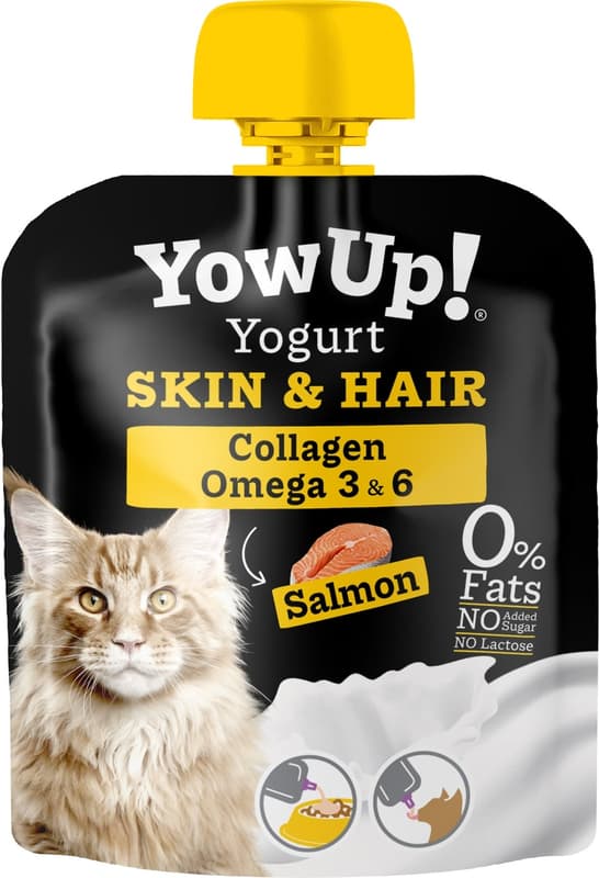 YowUp fur and skin care prebiotic yogurt for cats, with salmon