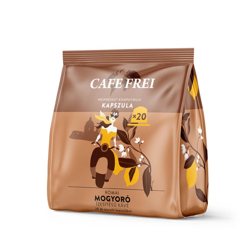 Cafe Frei Mogyoró ízesítésű pörkölt, őrölt kávé Nespresso® kompatibilis kávékapszulában