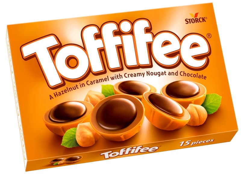 Toffifee mogyoró karamellben, mogyorós nugátkrémmel és csokoládéval