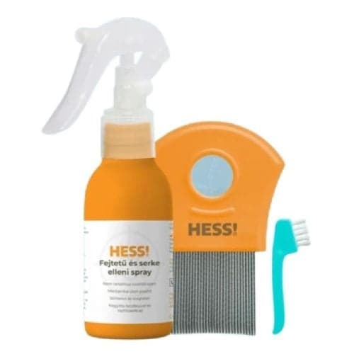 HESS! Fejtetű és serke elleni spray, fésű és kefe 100ml