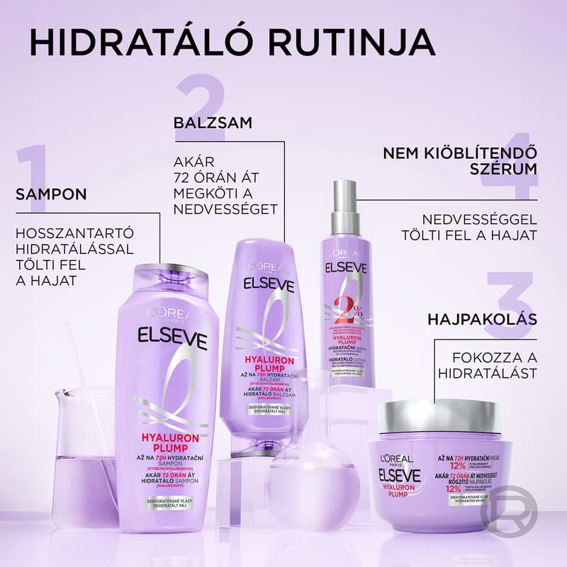 L'Oréal Paris Elseve Hyaluron Plump akár 72 órán át hidratáló balzsam hialuronsavval