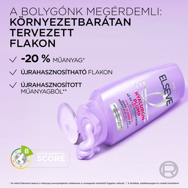L'Oréal Paris Elseve Hyaluron Plump akár 72 órán át hidratáló balzsam hialuronsavval