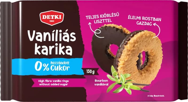 Detki cukormentes Vaníliás karika étbevonóval