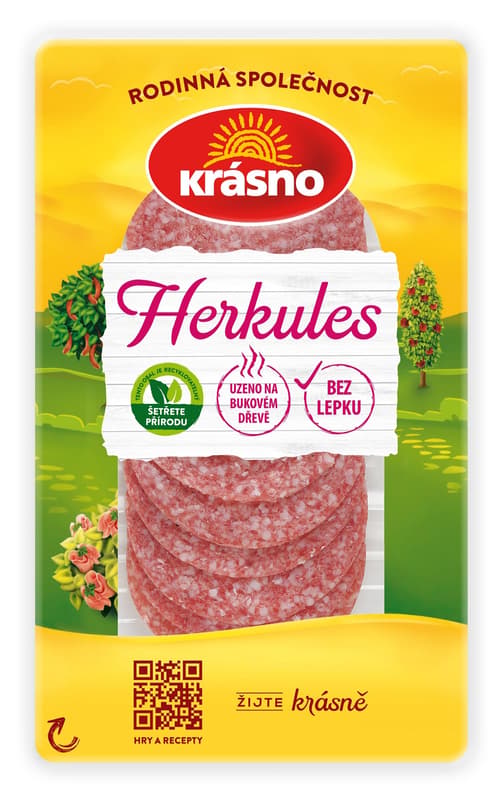Krasno Herkules szalámi, szeletelt