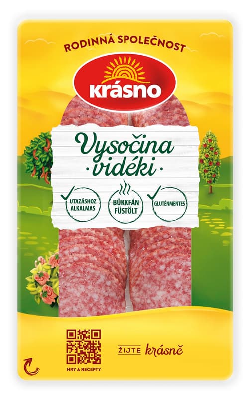 Viszocsina vidéki szalámi, szeletelt