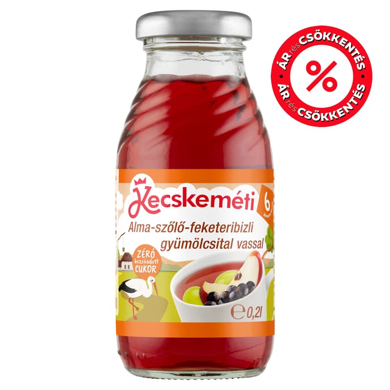 Kecskeméti Alma-szőlő-feketeribizli gyümölcsital, 6 hónapos kortól