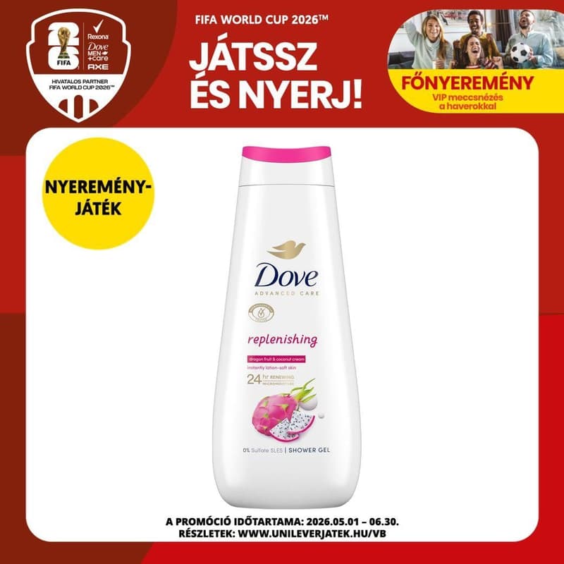 Dove Advanced Care Replenishing női krémtusfürdő, 400 ml