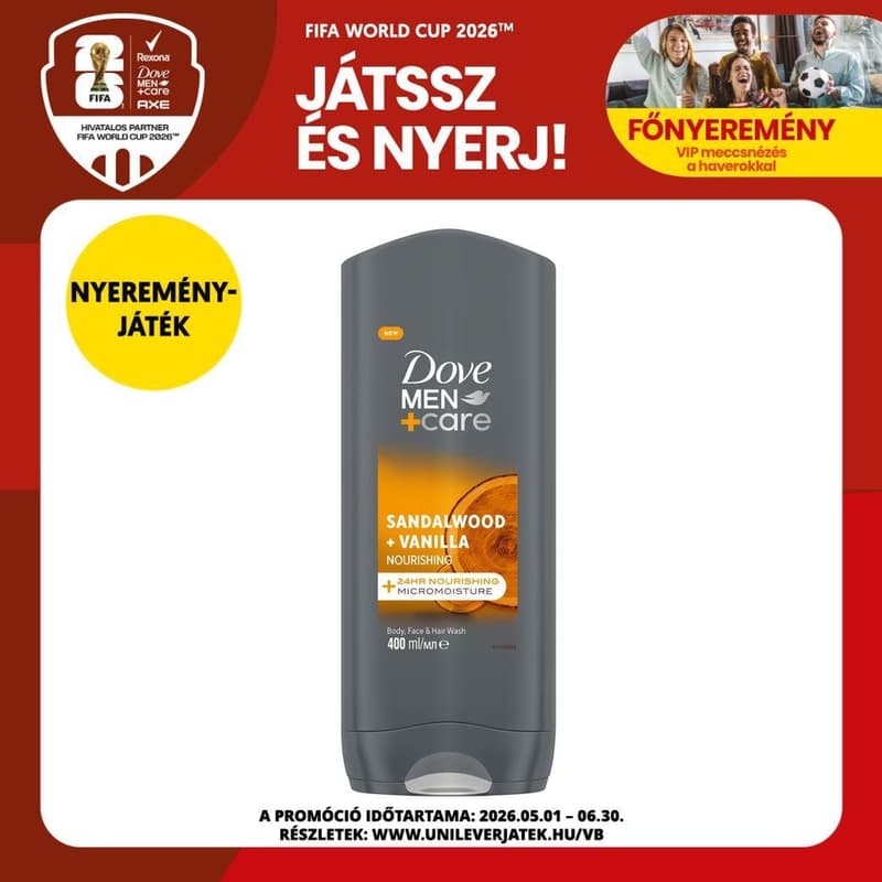 Dove Men+Care Vanilla & Sandalwood Shower Gel