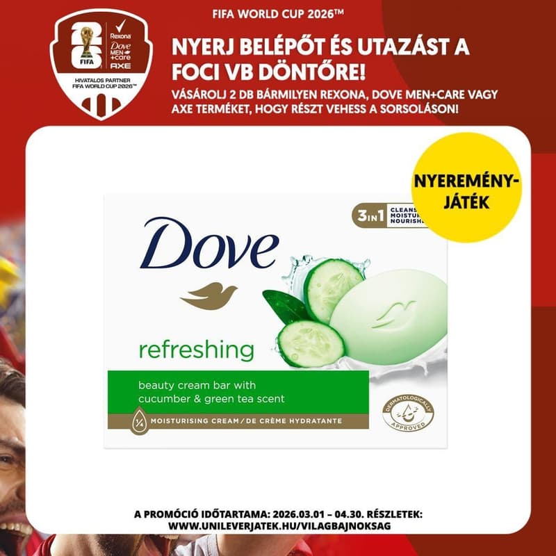 Dove Soap with refreshing cucumber and green tea scent