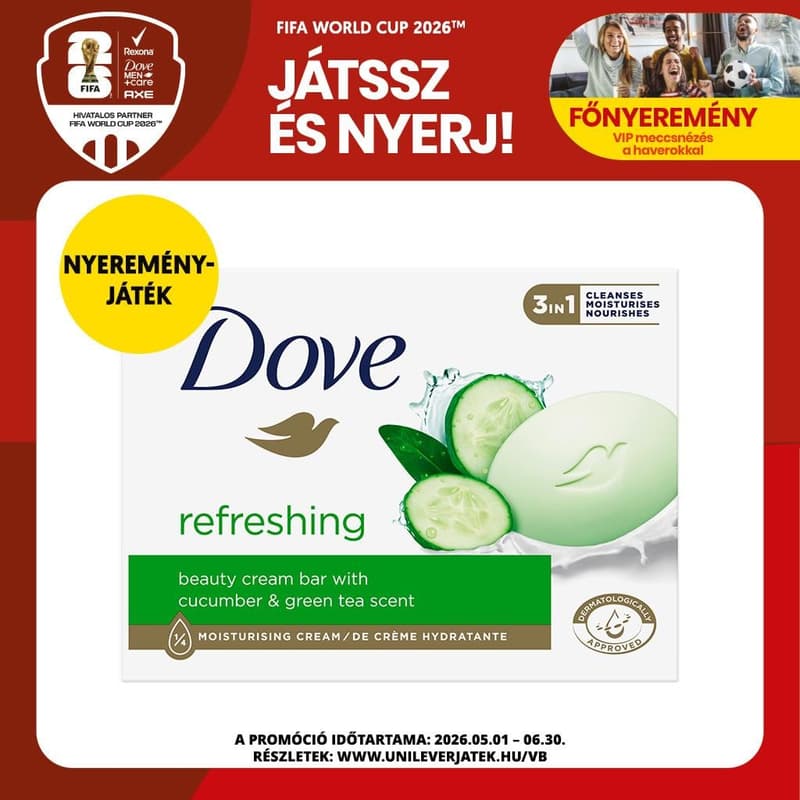 Dove Refreshing krémszappan, 90 g