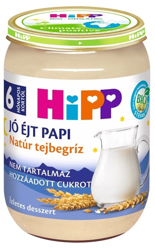 Hipp Jó Éjt Papi BIO Natúr tejbegríz, 6 hónapos kortól