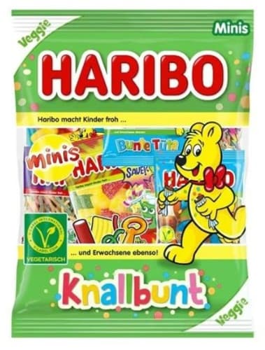 Haribo Knallbunt Vegyes, gyümölcs- és kólaízű gumicukorka