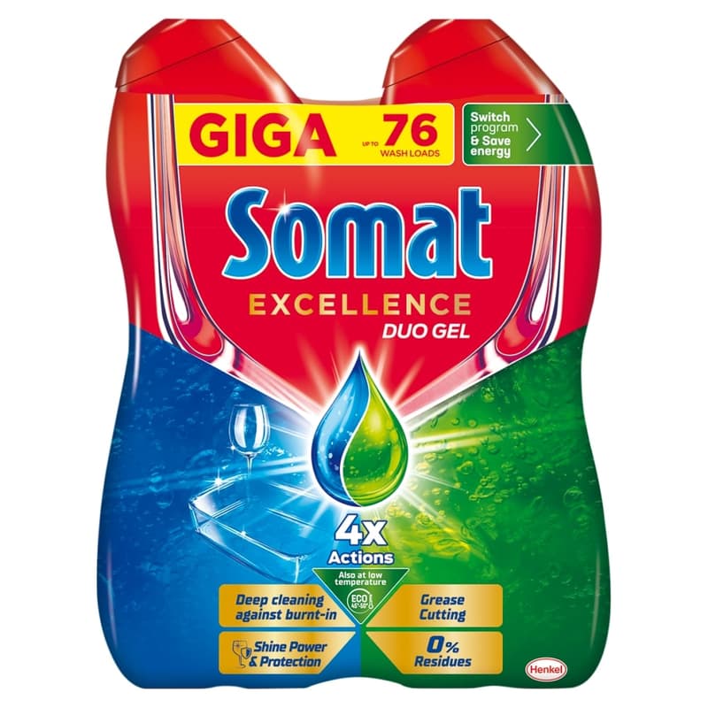 Somat Excellence DuoGel GreaseCutting dishwashing gel 2x684ml