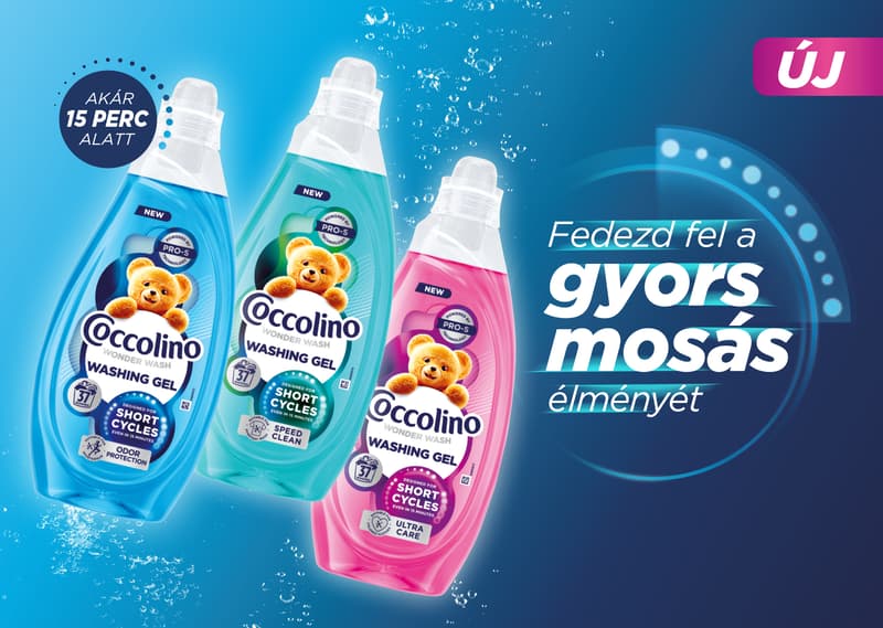 Coccolino Wonder Wash mosószer gyors mosáshoz, Ultra Care, 37 mosás, 1.48 l