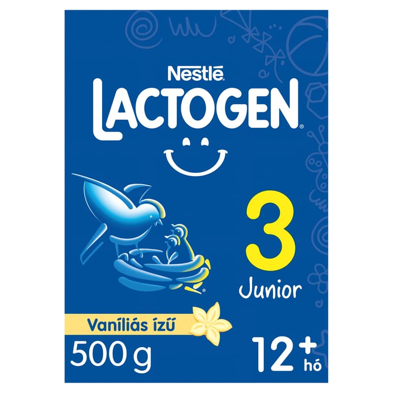 Lactogen 3 Junior Vaníliás ízű Tejalapú italpor vitaminokkal és ásványi anyagokkal 12 hónapos kortól 500 g