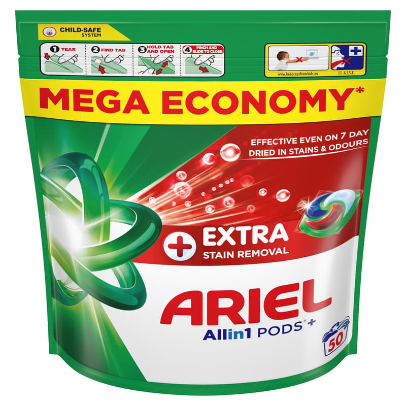 Ariel Liquid Tabs Extra Hygiene 50CT