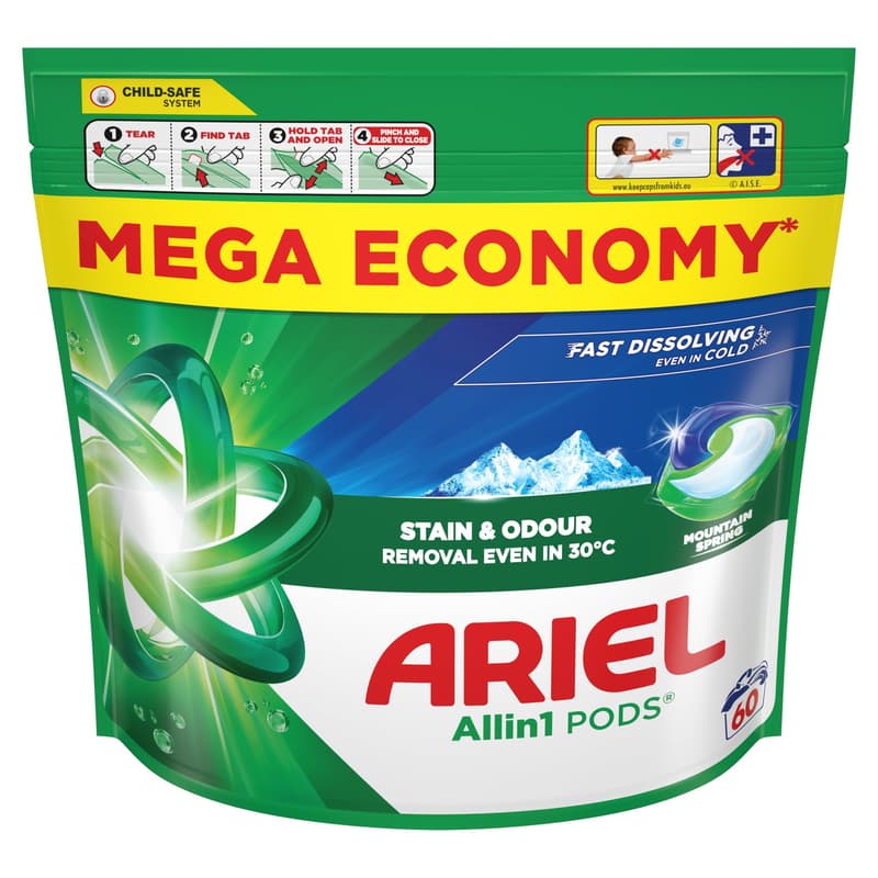 Ariel Liquid Tabs Mountain Spring 60CT