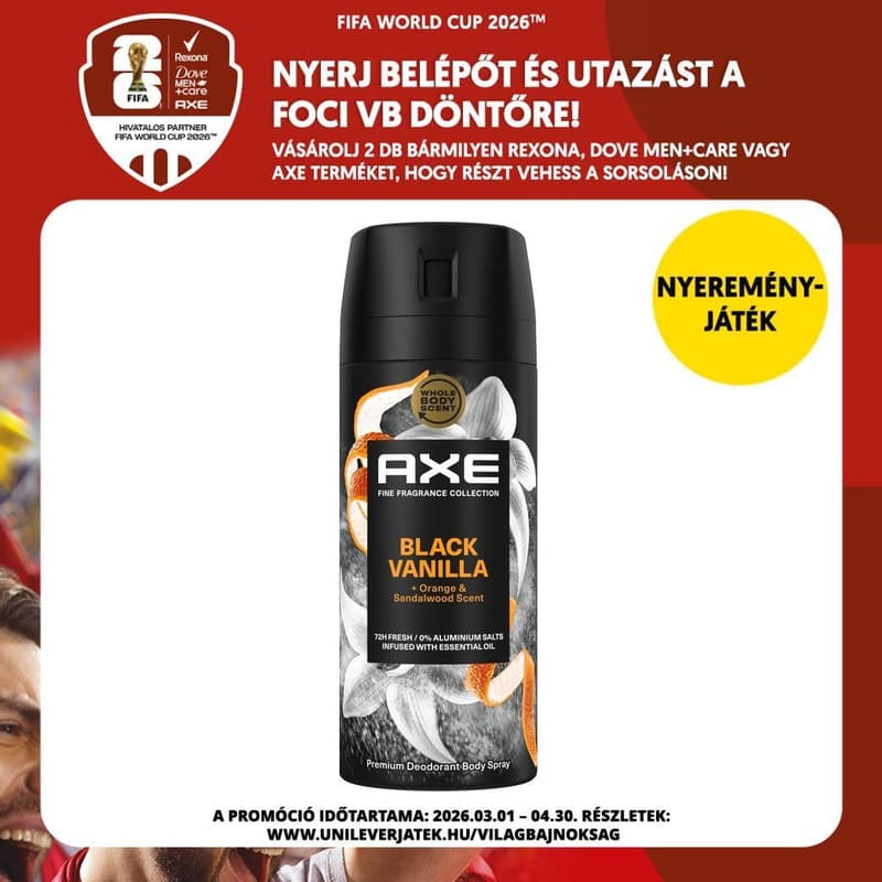 AXE Fine Fragrance Collection Black Vanilla dezodor, 150 ml