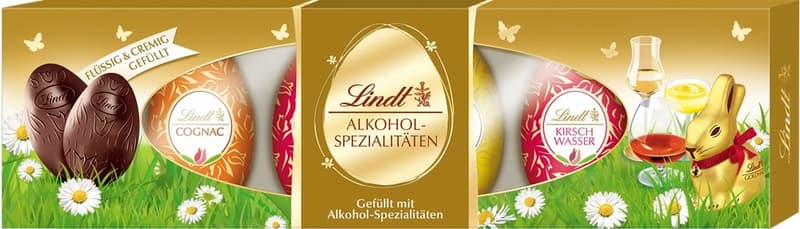 Lindt étcsokoládé tojás mix alkoholos töltelékkel