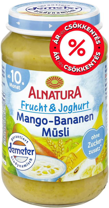 Alnatura BIO Baby Food with Fruit and Yogurt Mango, Banana, and Muesli 190g