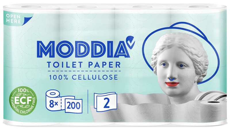 Moddia toalett papír 2 rétegű 8 tekercs
