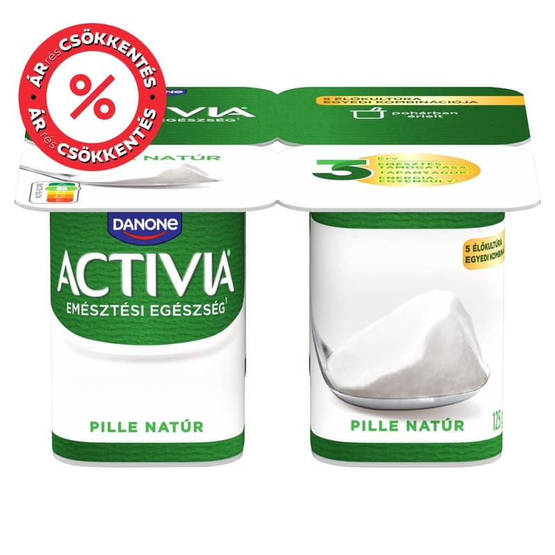 Danone Activia élőflórás, pille natúr joghurt (4x125g)