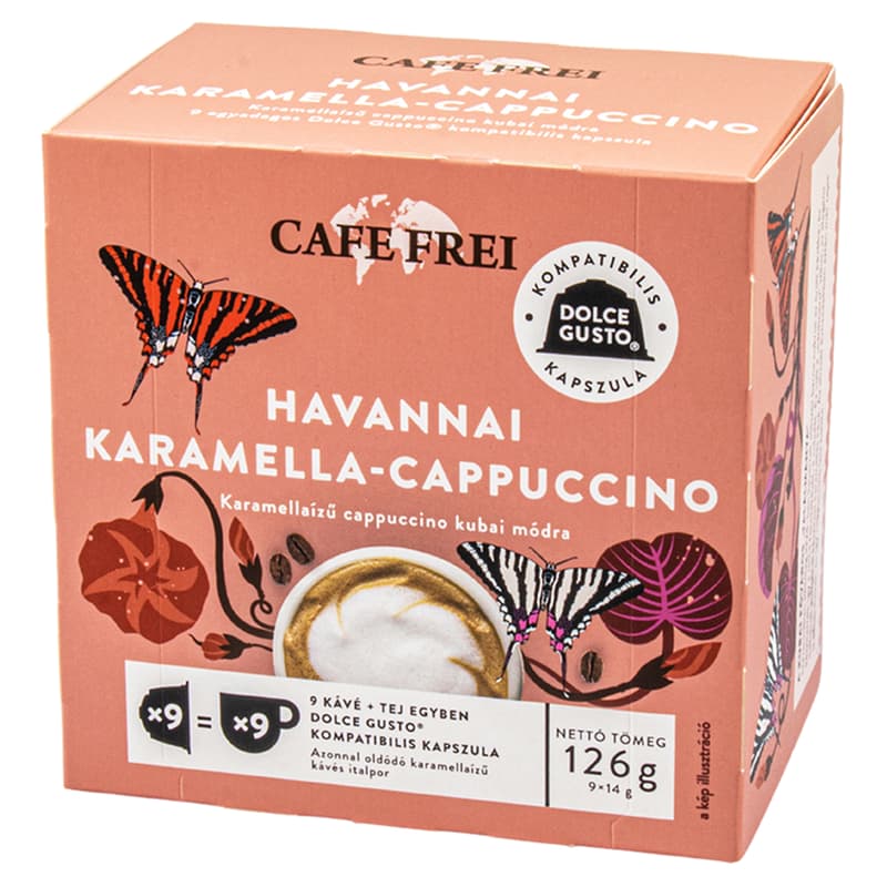 Cafe Frei Havannai Karamella-Cappuccino Dolce Gusto kávékapszula karamellaízű