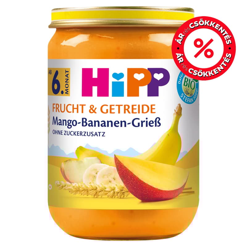 Mango-banana grits, from 6 months