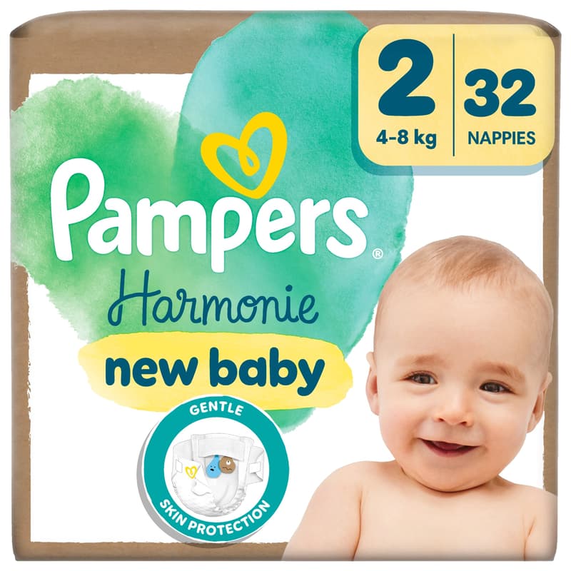 Pampers Harmonie New Baby Pelenka, Méret: 2 (4-8 kg) 32 db