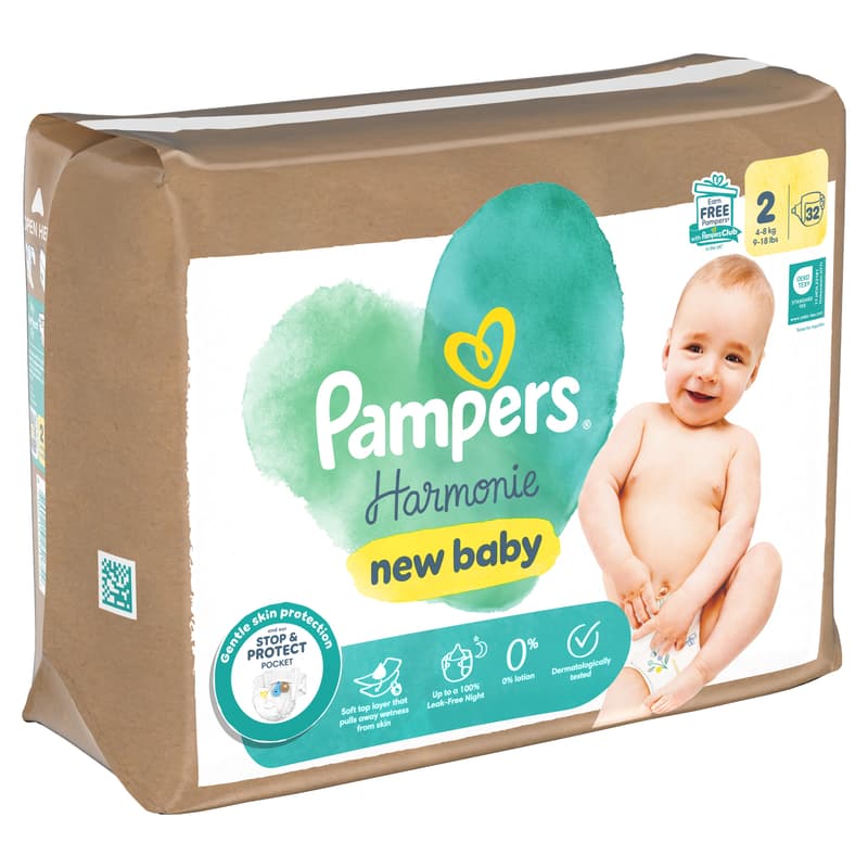 Pampers Harmonie New Baby Pelenka, Méret: 2 (4-8 kg) 32 db
